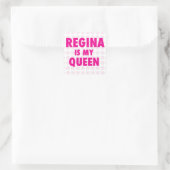 Regina is mijn koningin vierkante sticker (Tas)
