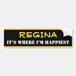 "REGINA" - "IT IS WAAR IK HET HOOFD BEN" (Canada) Bumpersticker