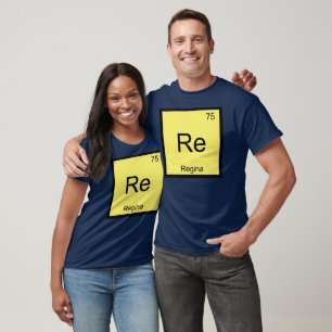Regina Naam Chemie Element Periodiek Systeem T-shirt