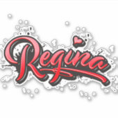 Regina red Heart Graffiti Aufkleber Sticker (Voorkant)