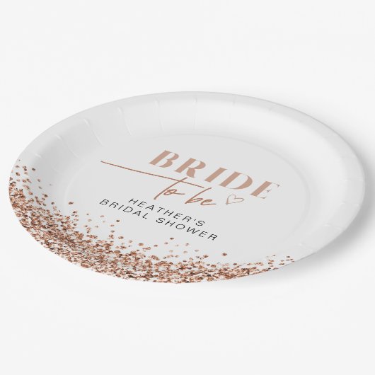 REGINA Roos Gold Blush Pink Bride to be Shower Papieren Bordje (Gekanteld)