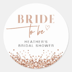 REGINA Roos Gold Blush Pink Bride to be Shower Ronde Sticker