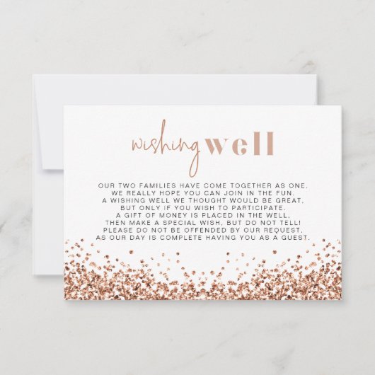 REGINA Roos Gold Glam Sequins Wishing Well Kaart (Voorkant)