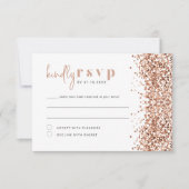 REGINA Roos Gold Glitter Sequins Disco RSVP Card Kaart (Voorkant)