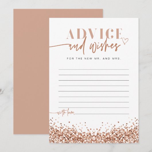 REGINA Roos Gold Sequins Advies en wenst Kaart (Voorkant / Achterkant)