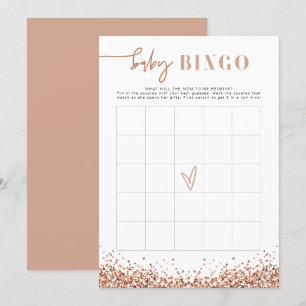 REGINA Roos Gold Sequins Baby shower Bingo Game Kaart