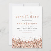 REGINA Roos Gold Sequins Glitter Save the Date Kaart (Voorkant)