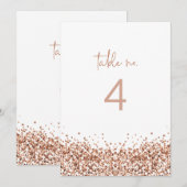 REGINA Roos Gold Sequins Glitter Table Number Kaart (Voorkant / Achterkant)