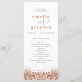 REGINA Roos Gold Sequins Long Wedding Programme Menu (Voorkant)