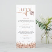 REGINA Rose Goud Glitters Disco Laten we Eet Menu (Staand voorkant)
