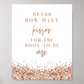 REGINA Rose Goud Hoeveel Kusjes Bruidsfeest Poster (Voorkant)