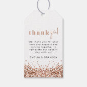 REGINA Rose Goud Sequins Bedankkaart Tag Cadeaulabel (Voorkant)