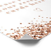 REGINA Roze Goud Sequins Bruidsbruiloft Recepten Poster (Hoek)