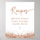 REGINA Roze Goud Sequins Bruidsbruiloft Recepten Poster (Voorkant)