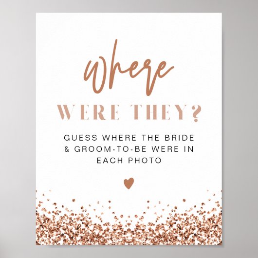 REGINA Roze Goud Sequins Waar Waren Zij Bord Poster (Voorkant)