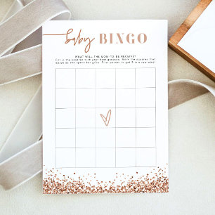 REGINA Roze Gouden Lovertjes Baby Shower Bingo Spe Kaart