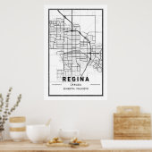Regina Saskatchewan Canada Cities Travel City Map Poster (Keuken)