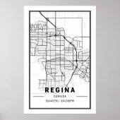 Regina Saskatchewan Canada Cities Travel City Map Poster (Voorkant)
