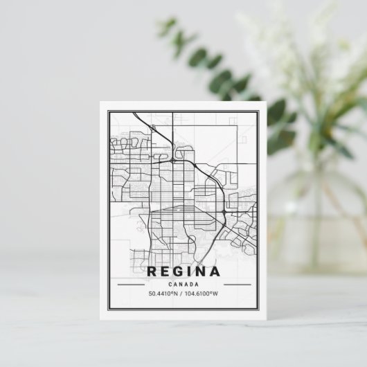 Regina Saskatchewan Canada Travel City Map Briefkaart (Staand voorkant)