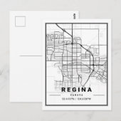 Regina Saskatchewan Canada Travel City Map Briefkaart (Voorkant / Achterkant)