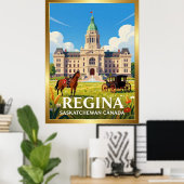 Regina Saskatchewan Prairie-hoofdstad Poster (Thuiskantoor)