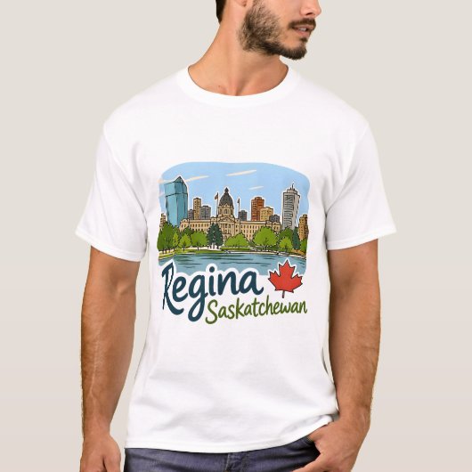 Regina Saskatchewan Schattige Skyline Pride T-shirt (Voorkant)