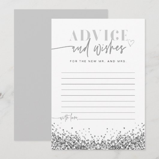 REGINA Silver Glitter Advice en Wishes Kaart (Voorkant / Achterkant)