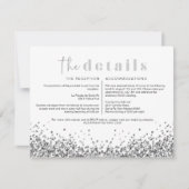 REGINA Silver Glitter Disco Wedding Details Kaart (Voorkant)