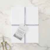 REGINA Silver Glitter Sequins Dank u Label Cadeaulabel (Met Touw)