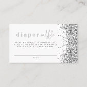 REGINA Silver Glitter Sequins Diaper Raffle Kaart Plaatskaartje (Voorkant)
