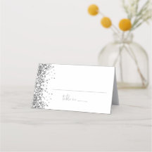 REGINA Silver Glitter Sequins Wedding Guest Name