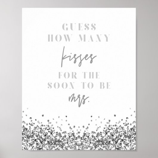 REGINA Silver Hoeveel Kusjes Bruidsfeest Spel P Poster (Voorkant)