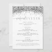 REGINA Silver Last Disco Bachelorette Weekend Invi Kaart (Achterkant)