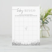 REGINA Silver Sequins Baby shower Bingo Game Kaart (Staand voorkant)