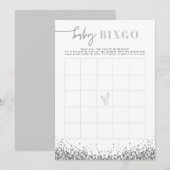 REGINA Silver Sequins Baby shower Bingo Game Kaart (Voorkant / Achterkant)