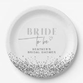 REGINA Silver Sequins Bride om Shower te worden Papieren Bordje (Voorkant)
