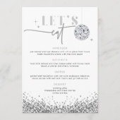 REGINA Silver Sequins Disco Wedding Let's Eat Menu (Voorkant)