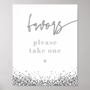 REGINA Silver Sequins Disco Wedding Party Favors Poster