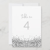 REGINA Silver Sequins Glitter Table Number Kaart (Voorkant)