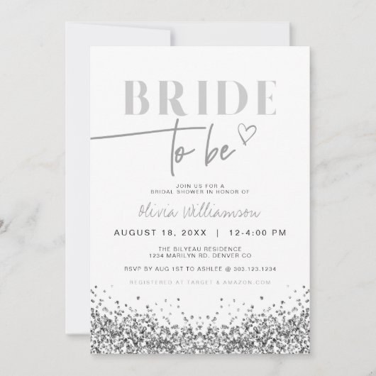 REGINA Silver Sequins Sparkly Vrijgezellenfeest In Kaart (Voorkant)