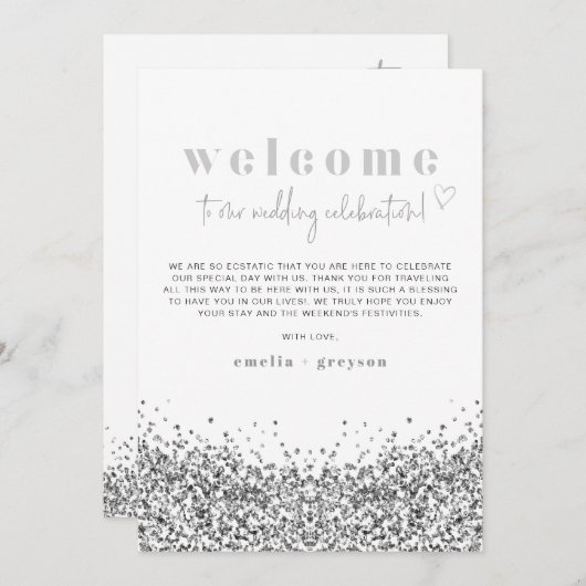 REGINA Silver Sequins Welkome Kaart van de Chronol (Voorkant / Achterkant)