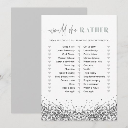 REGINA Silver Sequins zou ze een beetje een Bridal Kaart (Voorkant / Achterkant)