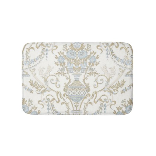Regina White Blue Floral Badmat (Voorkant)