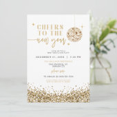 REGINA Yellow Gold Disco nieuwjaarsfeest Kaart (Staand voorkant)