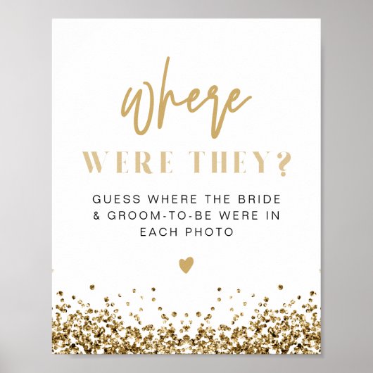 REGINA Yellow Gold Glitter Where Were They Sign Poster (Voorkant)
