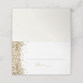 REGINA Yellow Gold Sequins Wedding Guest Name Plaatskaartje (Buitenkant ongevouwen)