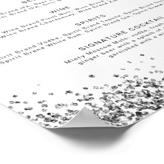 REGINA Zilveren Pailletten Disco Laten we Drinken Poster (Hoek)