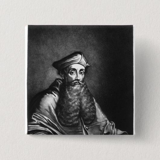 Reginald Pole illustratie Vierkante Button 5,1 Cm (Voorkant)