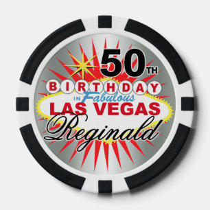 Reginald zilver 50e verjaardag Vegas poker chip