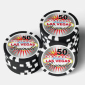 Reginald zilver 50e verjaardag Vegas poker chip (Opstapeling)